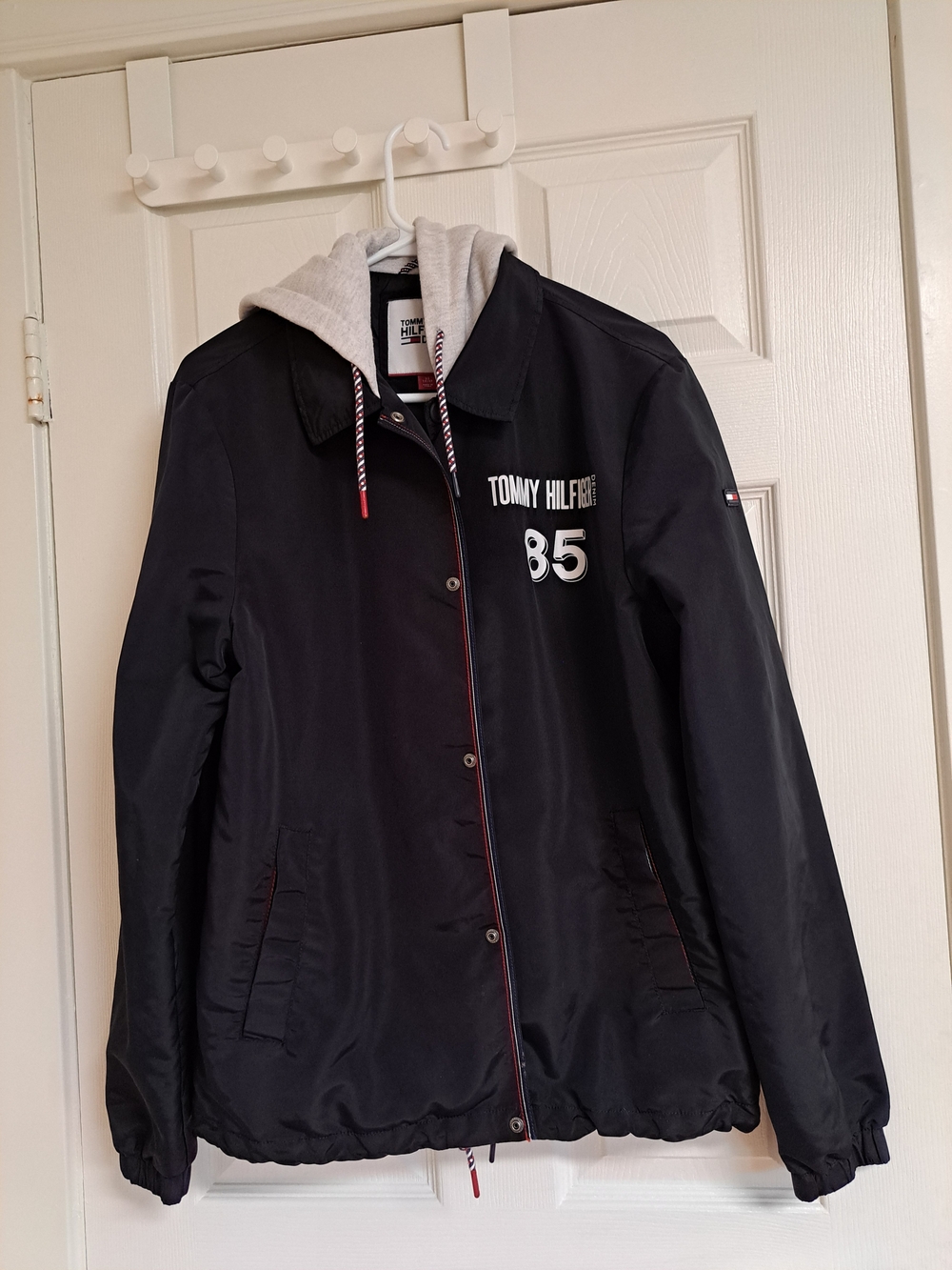 Tommy Hilfiger Black Jacket with Gray Hood